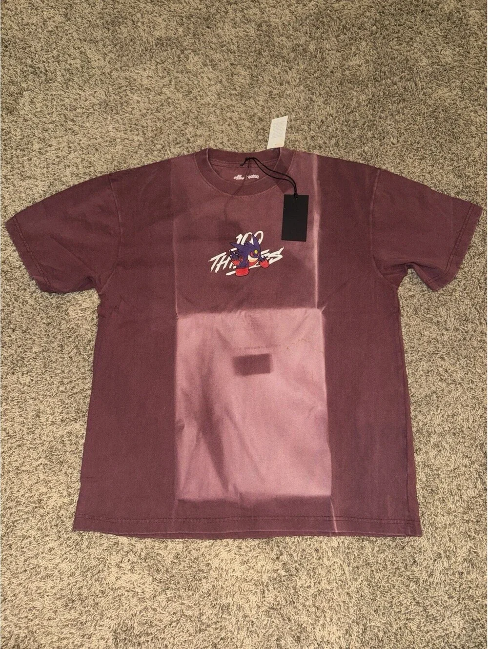 NEW 100 Thieves x Pokemon Mega Gengar T-Shirt Mahogany Purple Large NWT